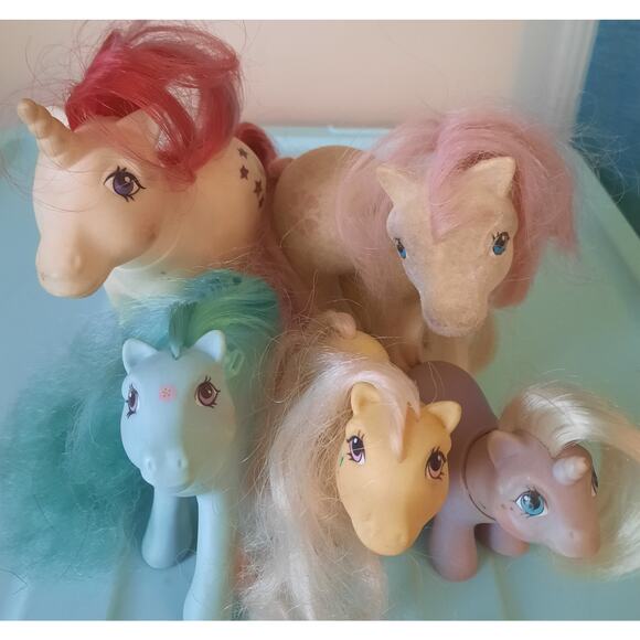 Vintage G1 My Little Pony Lot of 5 Bait TLC Ponies Poor Condition Hasbro MLP - Picture 1 of 6